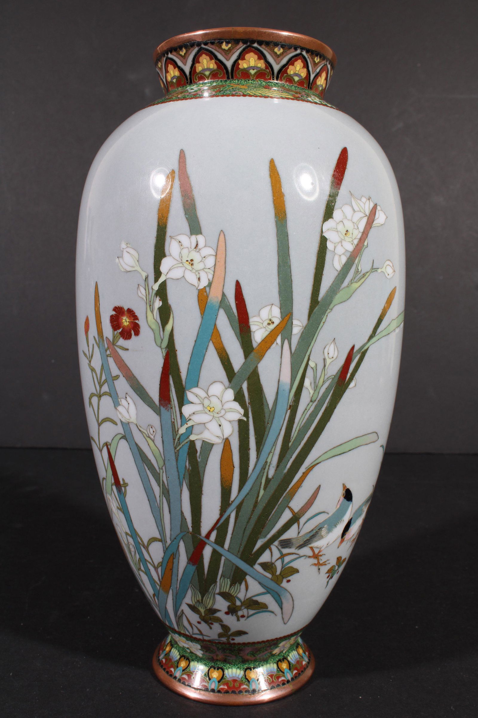 Namikawa Sosuke Style Japanese Cloisonne Vase 9.5" (1 of 9)