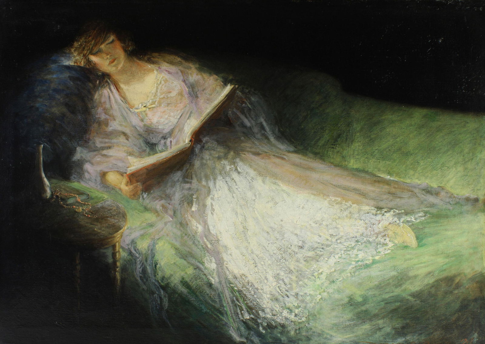 Art Deco Impressionist Woman  Illegibly Signed LA CA (1 of 10)