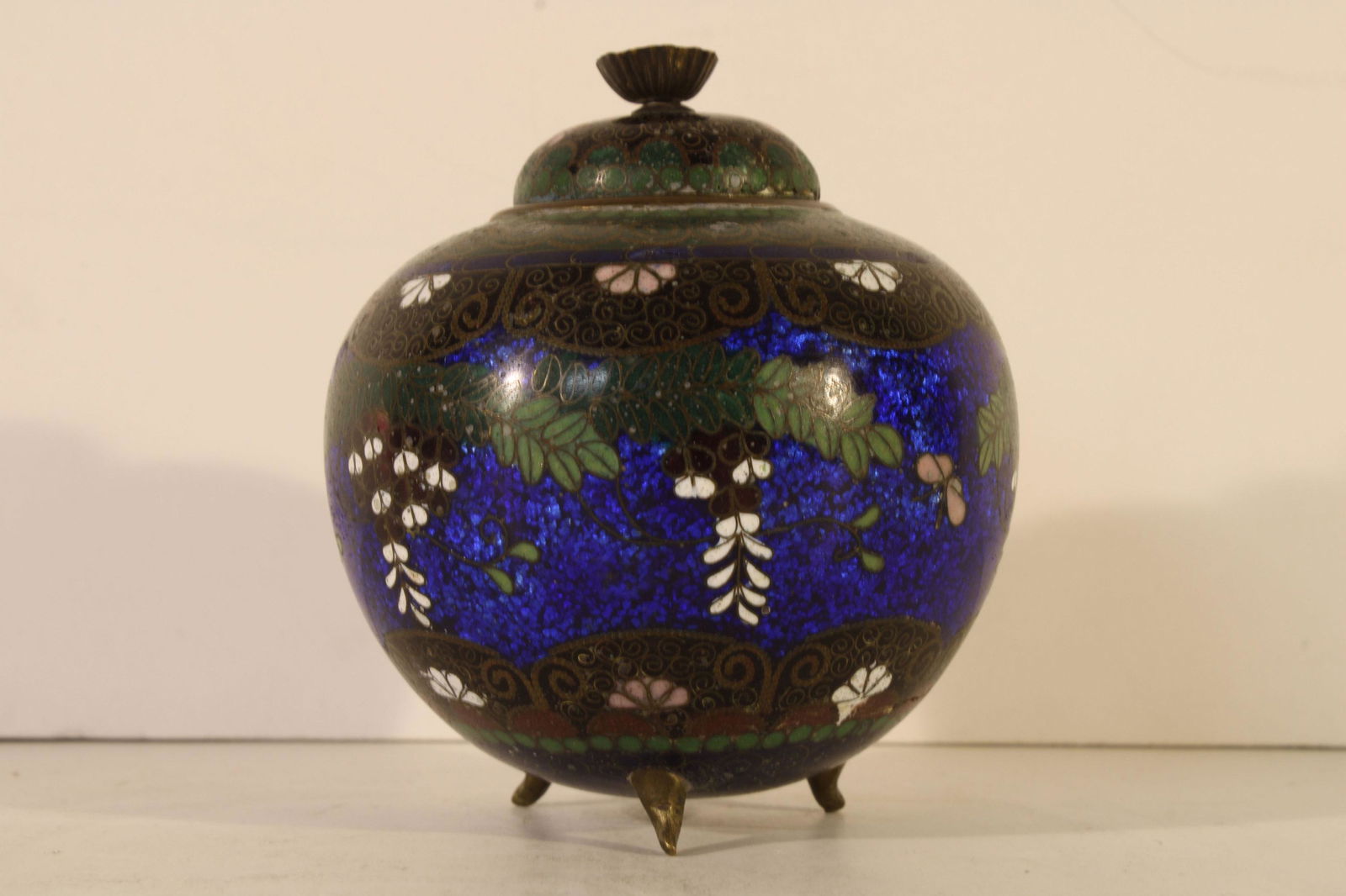 Meiji Japanese Cloisonne Covered Footed Censer (1 of 6)