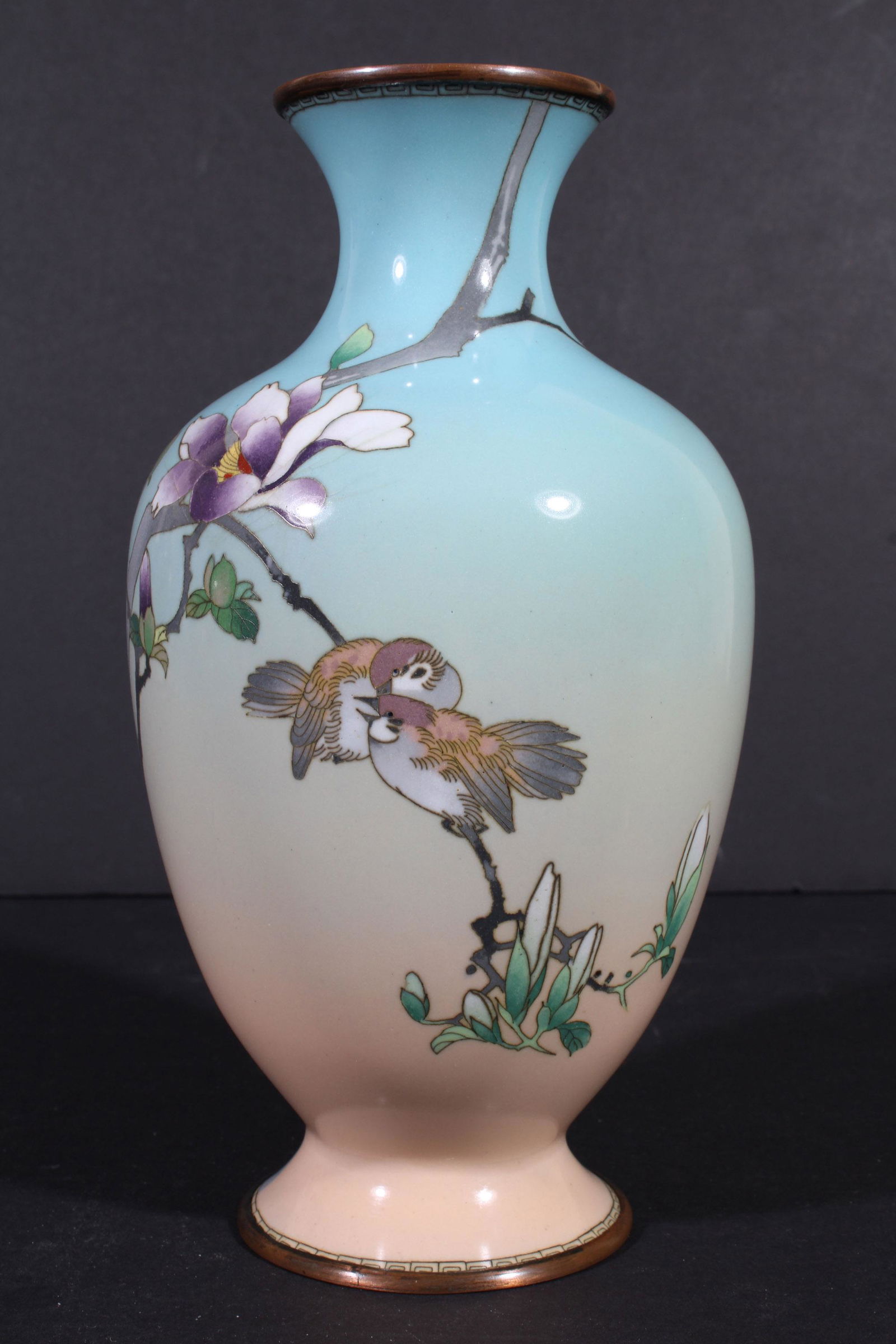 Namikawa Sosuke Style Japanese Cloisonne Vase 8.25" (1 of 7)