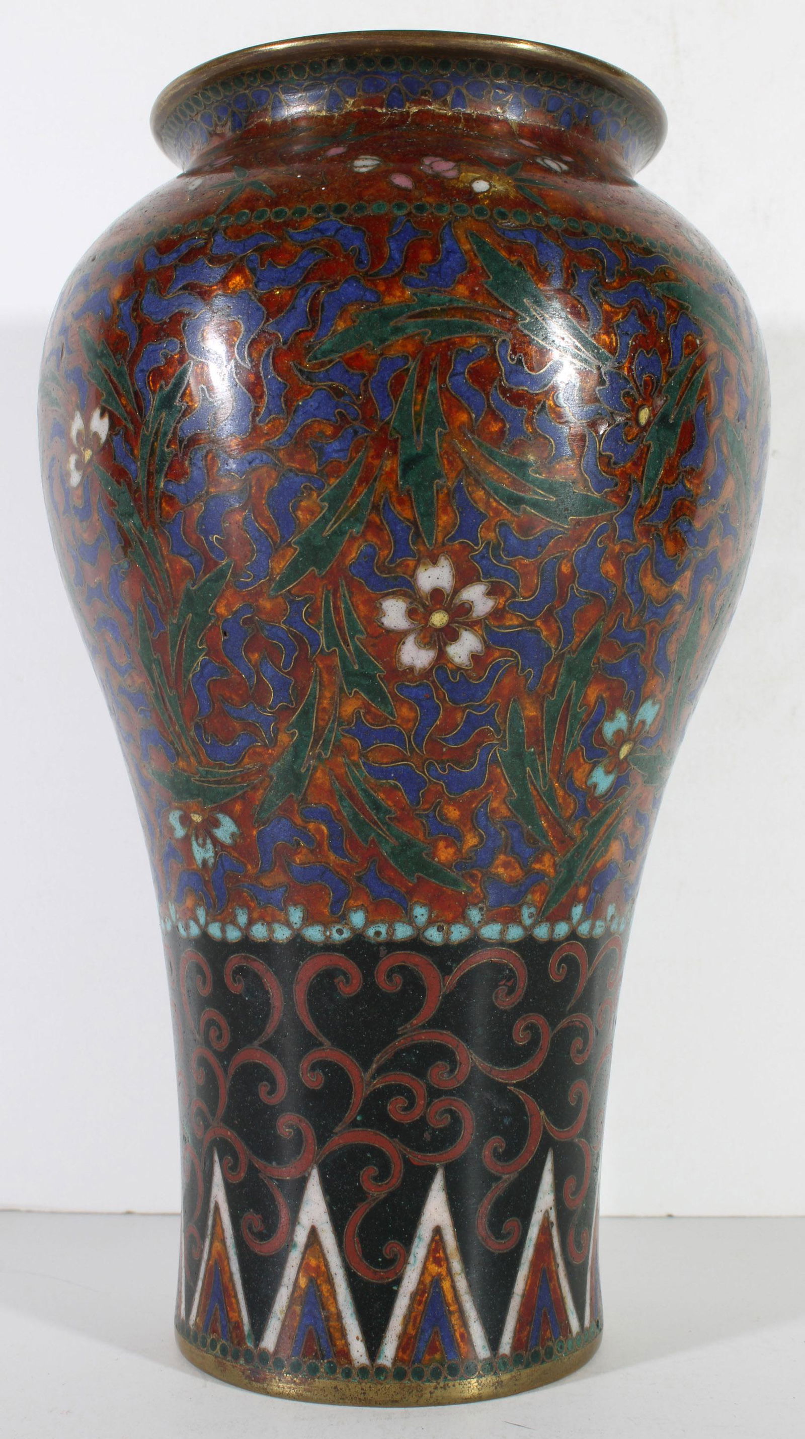 Namikawa Yasuyuki Style 7.5" Japanese Cloisonne Vase (1 of 6)