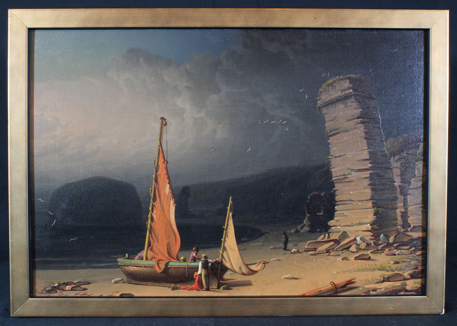 Robert Salmon 1828 Curious Rocks North Umberland Signed (1 of 6)