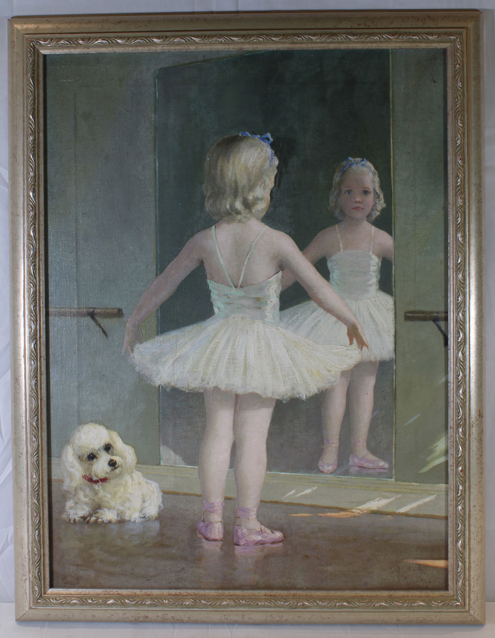 20th C Illustration Young Girl Ballerina w/ Dog (1 of 4)