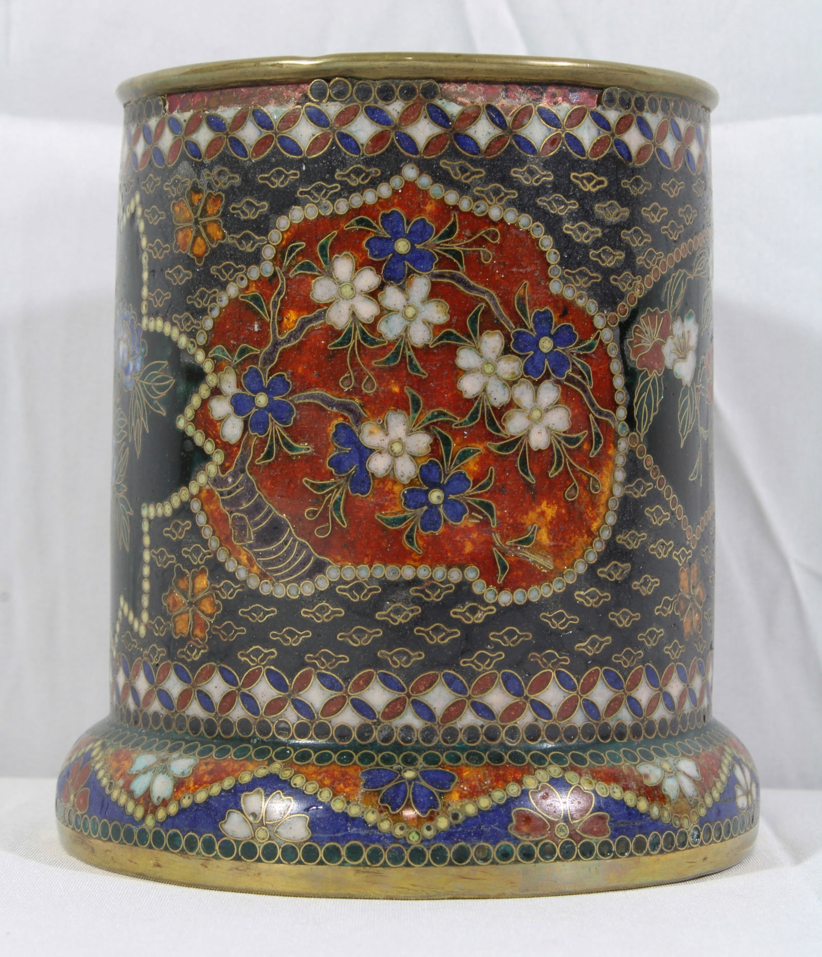Attrib Namikawa Yasuyuki Early Meiji Era Japanese Cloisonne Brush Pot (1 of 6)