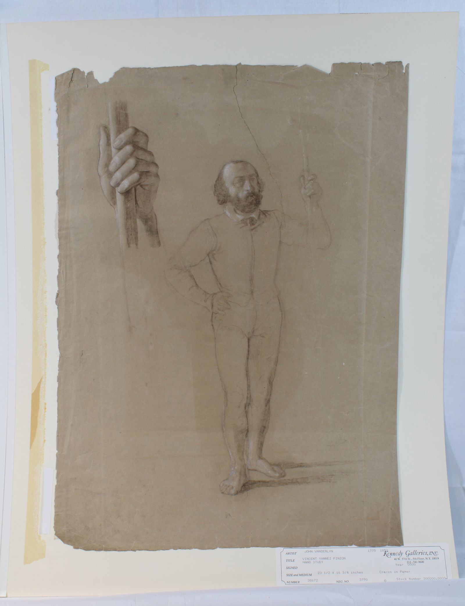 John Vanderlyn Original Drawing ex Kennedy Galleries Figural Studies (1 of 4)