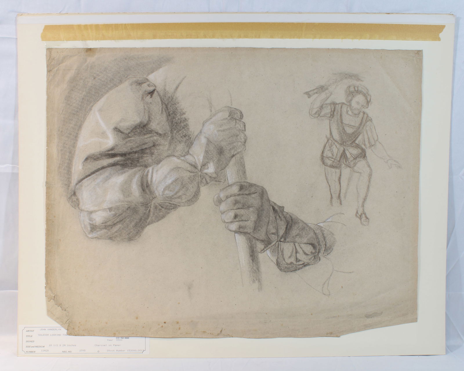 John Vanderlyn Original Drawing ex Kennedy Galleries Figural Studies (1 of 4)