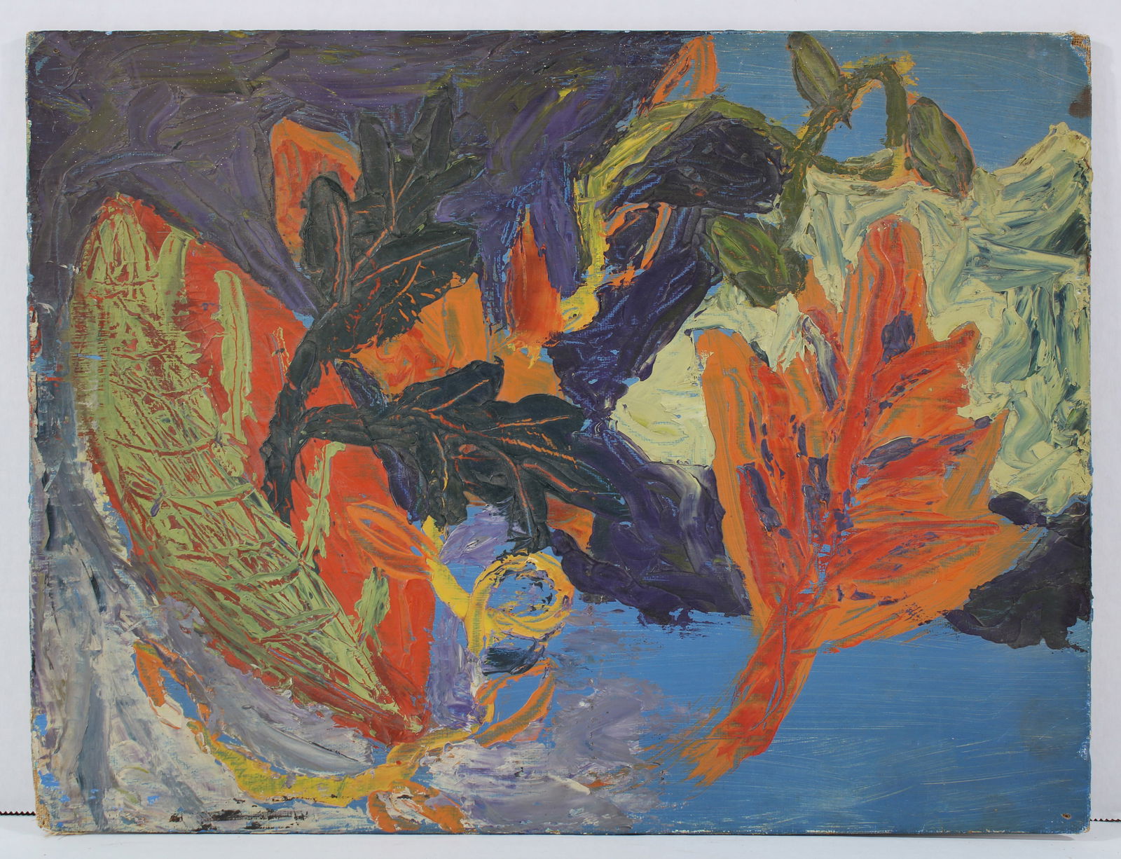 MCM C 1940s-50s Abstract Leaves Illegibly Signed On Reverse R.V H…. (1 of 5)