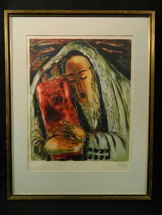 Reuven Rubin Biblical Subject Man Holding Torah (1 of 6)