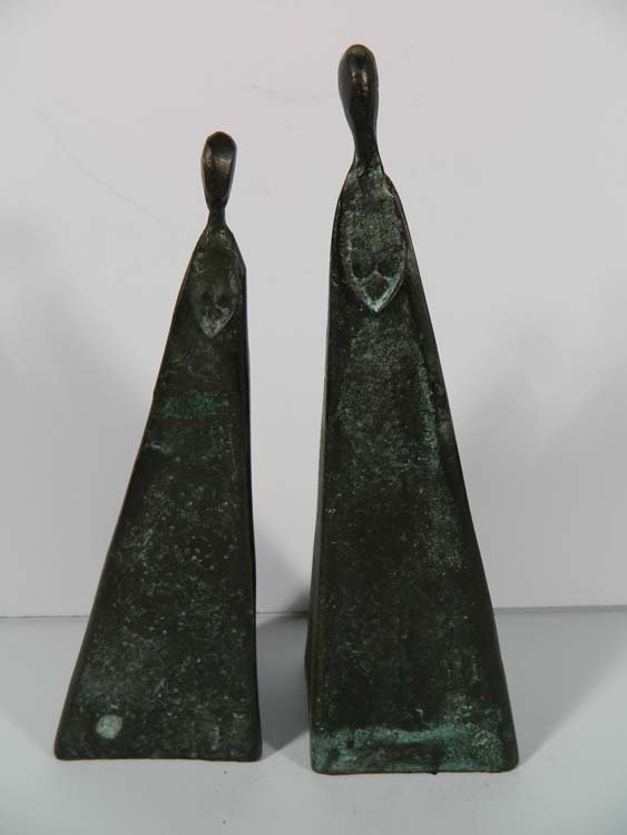 2 Deco Pottery Triangular Modernist Figures (on 2) (1 of 5)