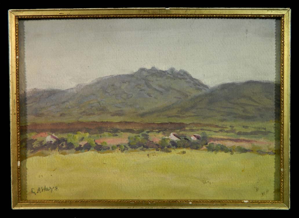 GA Hays Late Afternoon Bigelow Maine: Fine Art,Painting,Oil On Board,GA Hays Late Afternoon Bigelow Maine,"Late Afternoon Biglow Maine" watercolor by well known artist George A Hays. Identified twice on reverse. In gold toned frame.,9H_13