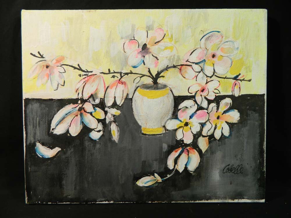 Charles Cobelle Floral Still Life: Fine Art,Painting,Oil On Canvas,Charles Cobelle Floral Still Life,Rare still life by well listed CT artist and student of Raoul Dufy.,16H_20W,