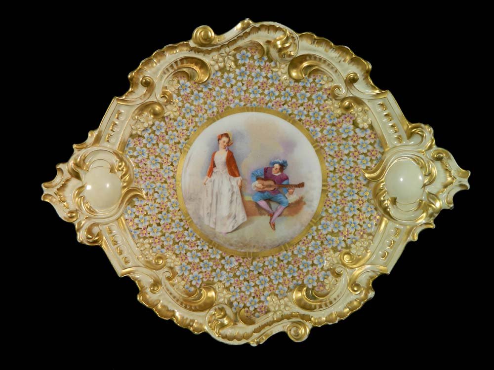 Limoges Platter w/ Painted Courting Scene (1 of 6)