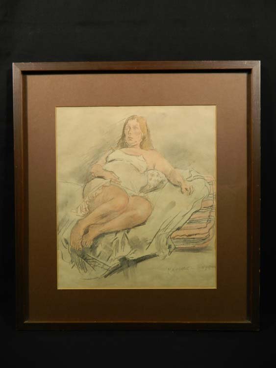 Raphael  Soyer Woman Reclining on Bed (1 of 5)