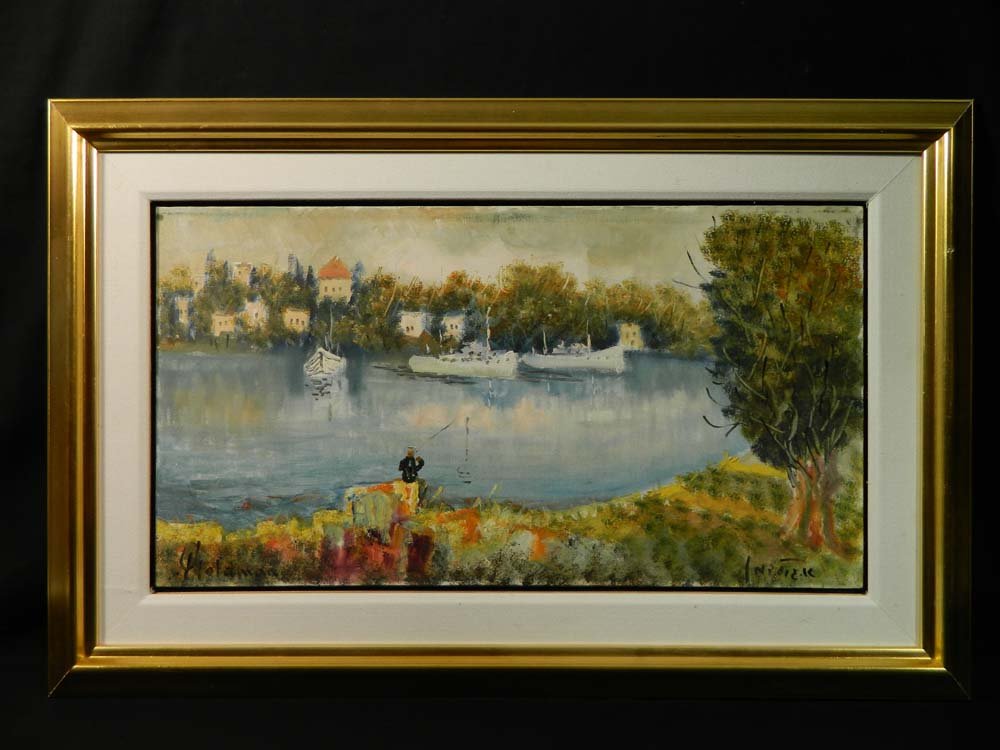 Albert Goldman Man Fishing Shore Boats (1 of 6)