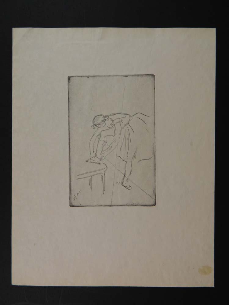 Degas etching dancer putting on her shoe (1 of 5)