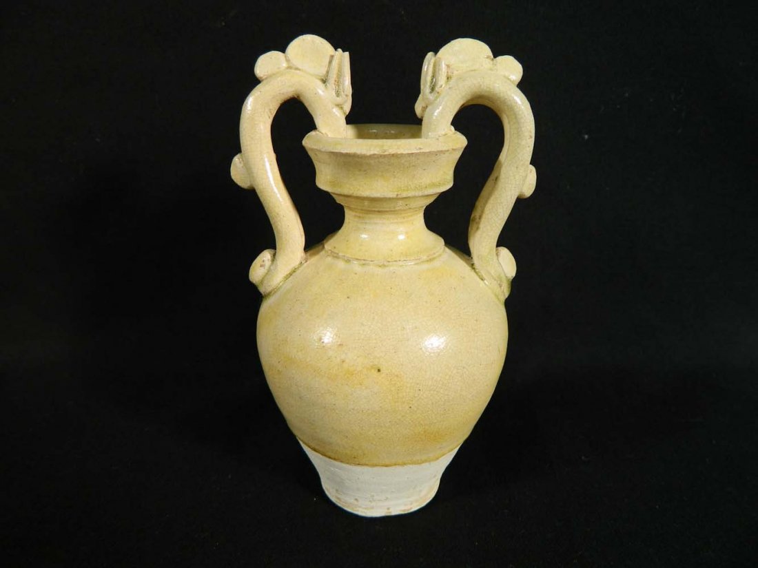 Chinese Small Glazed Handled Urn (1 of 5)
