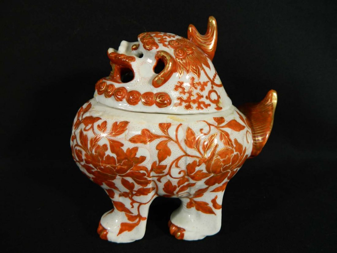 Chinese Red and White Figural Censor (1 of 6)