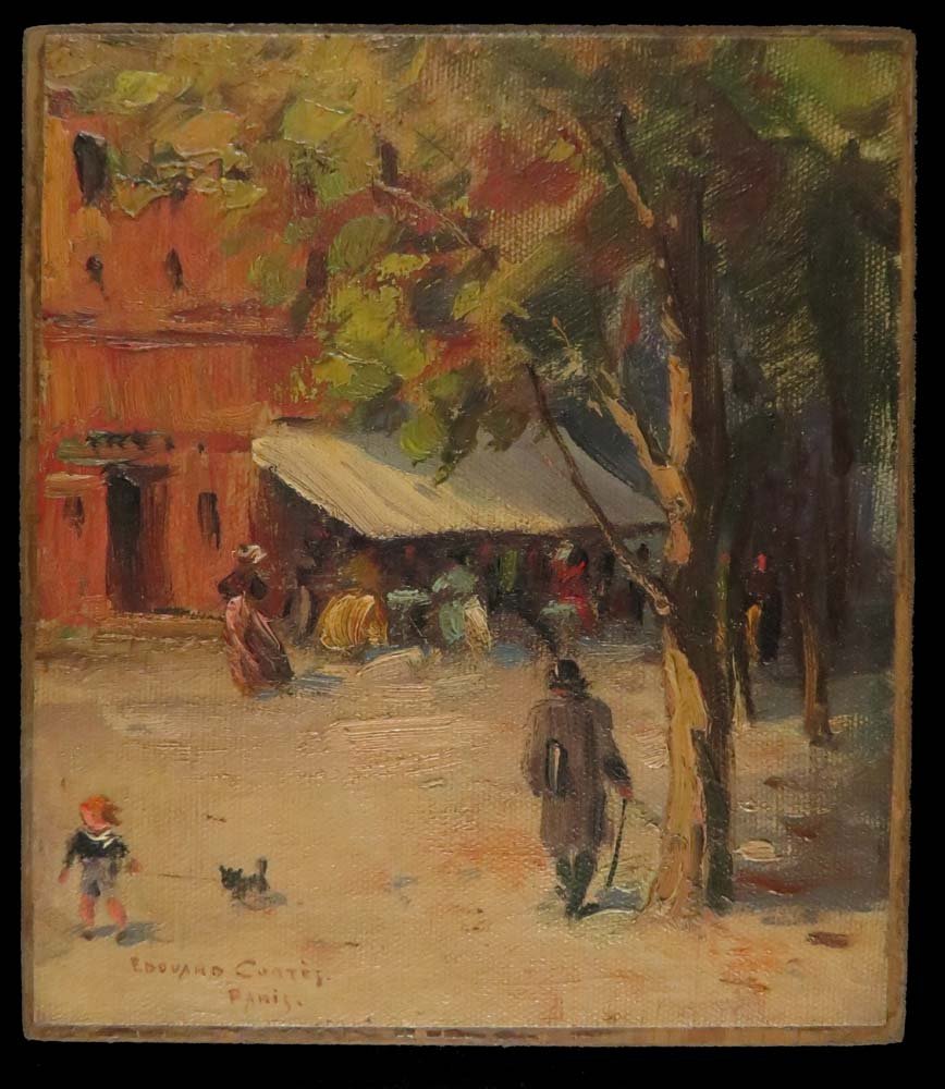 Edouard Cortes Impressionist Paris Street Scene: Art,Painting,Oil On Canvas,Edouard Cortes Impressionist Paris Street Scene,Important Early 20th French Impressionist known for his street scenes of Paris at night.,,7 1/2H_6 1/4W