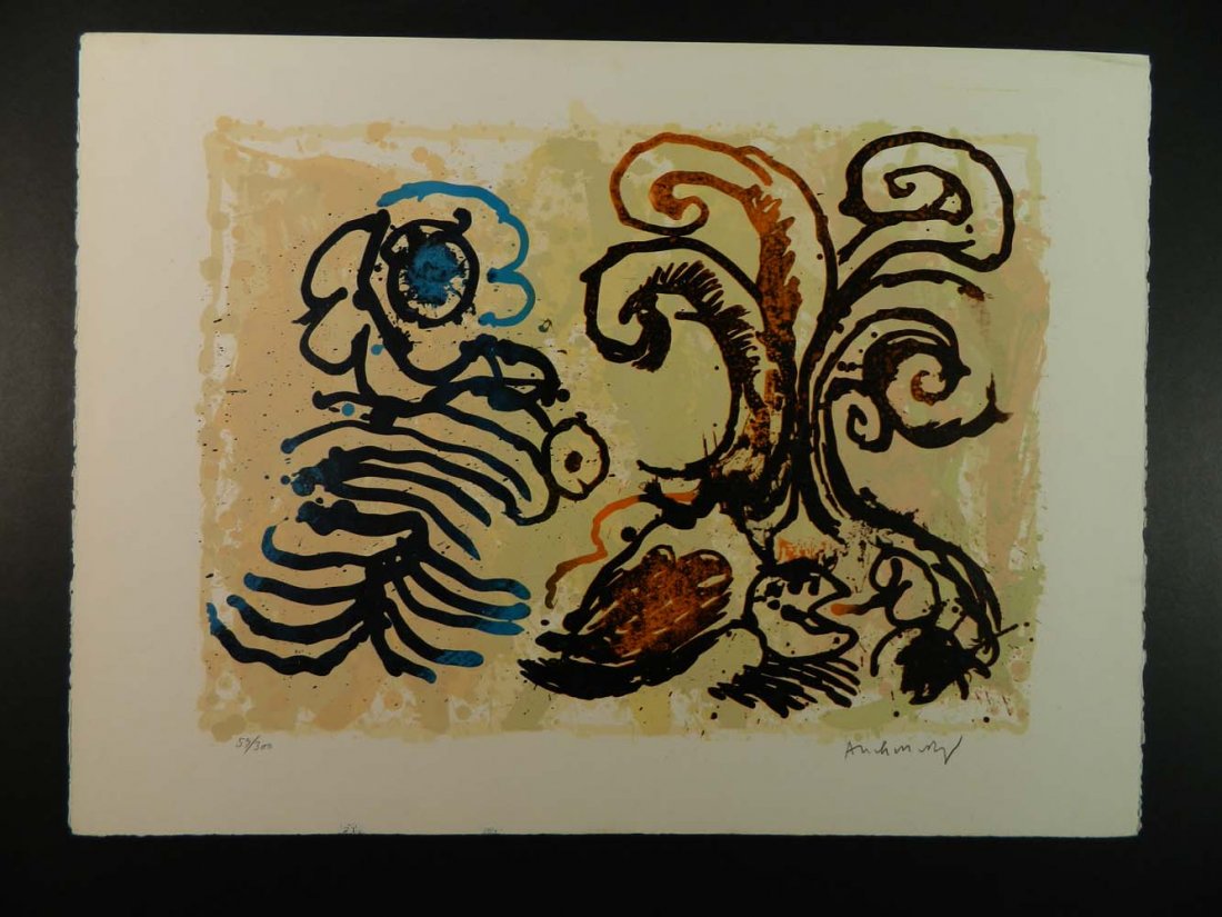 Pierre Alechinsky Belgian Abstract Flowers Cobra (1 of 5)