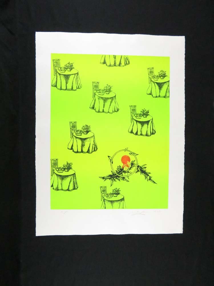 Rita Simon Vignettes of Kitchen Table and Flowers: Art,Print,Lithograph,Rita Simon Vignettes of Kitchen Table and Flowers,Inscribed "A.P." Artist Proof at LL beneath image,,29 7/8H_22 3/8W