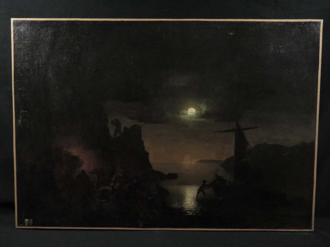 Mid 19th C American Genre Pirates Cave @ Night (1 of 6)