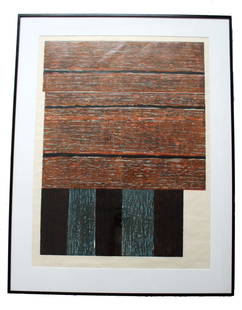 Standing II Color Woodcut by Sean Scully Signed 1986: For your consideration is a color woodcut of Sean Scully's "Standing 2," signed and numbered 14/35, circa 1986. In excellent condition. The dimensions of the frame are 41" W x 52" H and the dimensions