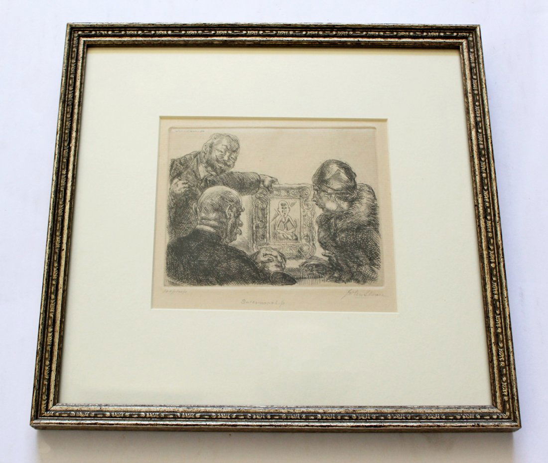 Salesmanship Etching by John Sloan Signed & Framed (1 of 7)