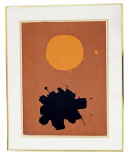 Adolph Gottlieb Lithograph 5/75 Signed 1967: This beautiful Gottlieb lithograph is hand signed, dated 1967, numbered 5/75. The frame measures 24" W x 30" H, while the image measures 17.5" W x 23.5" H.