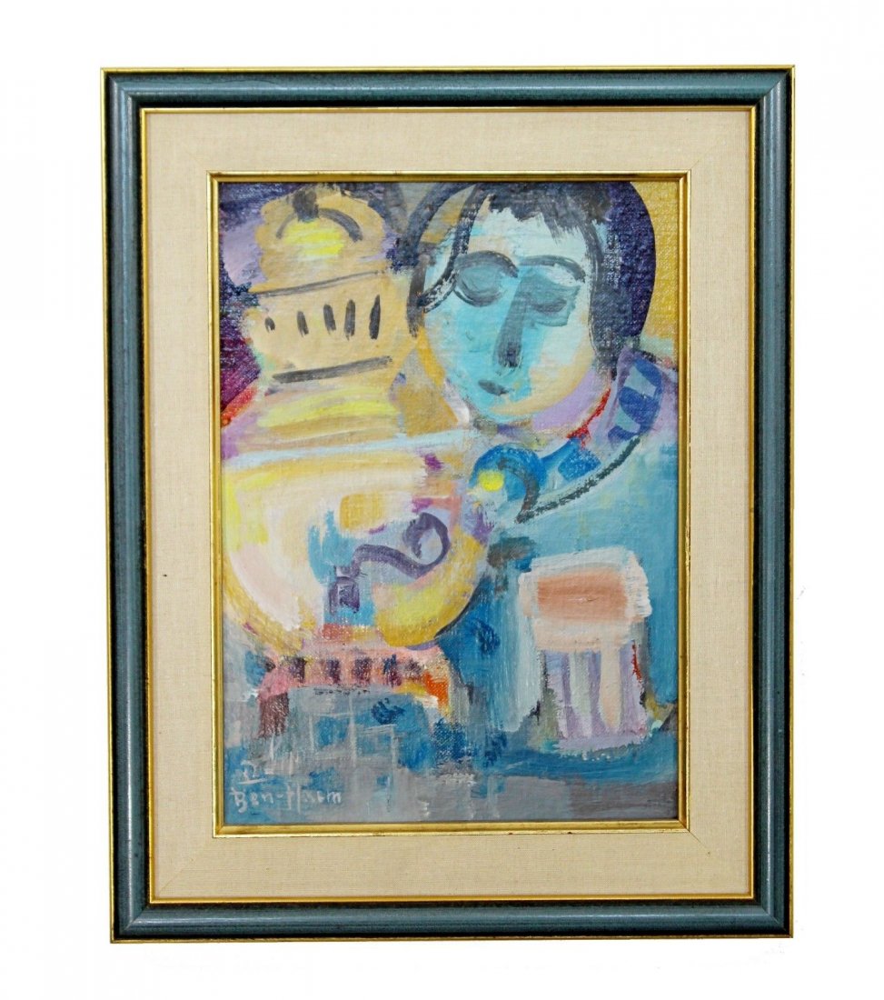 Framed Israeli Signed Mula Ben Heim Original Oil (1 of 6)