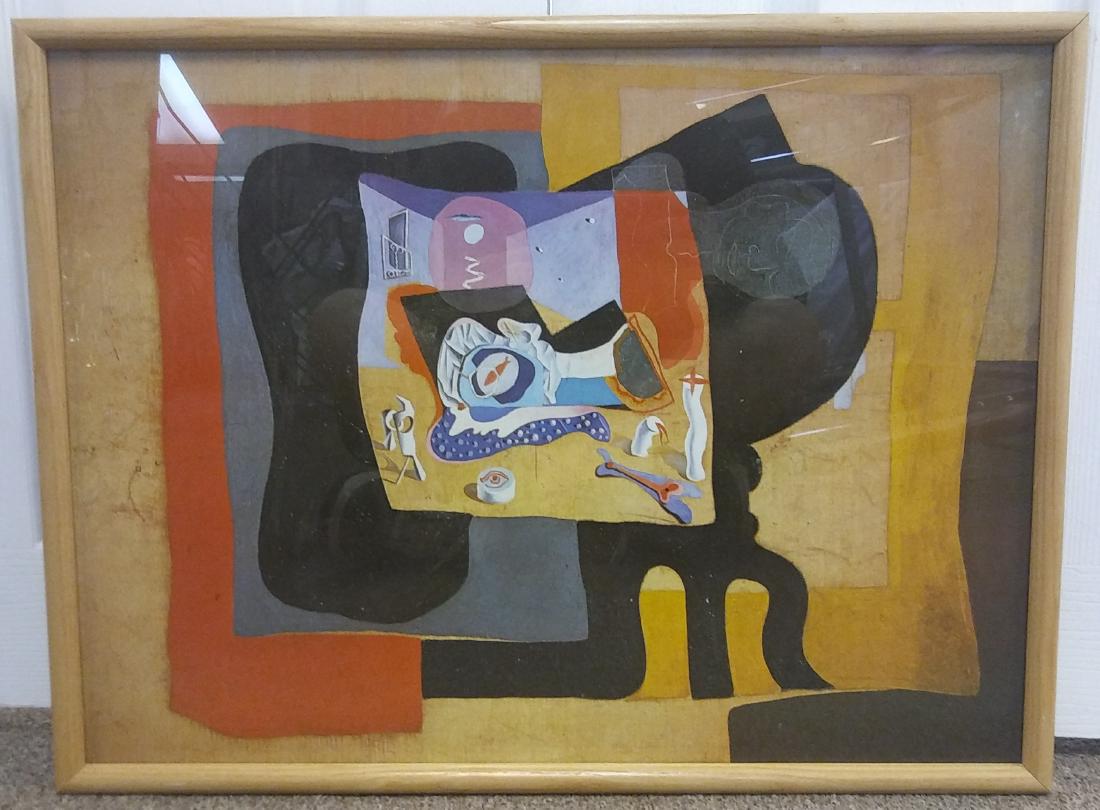Framed Small Abstract Surrealist Picture Dali Style (1 of 3)