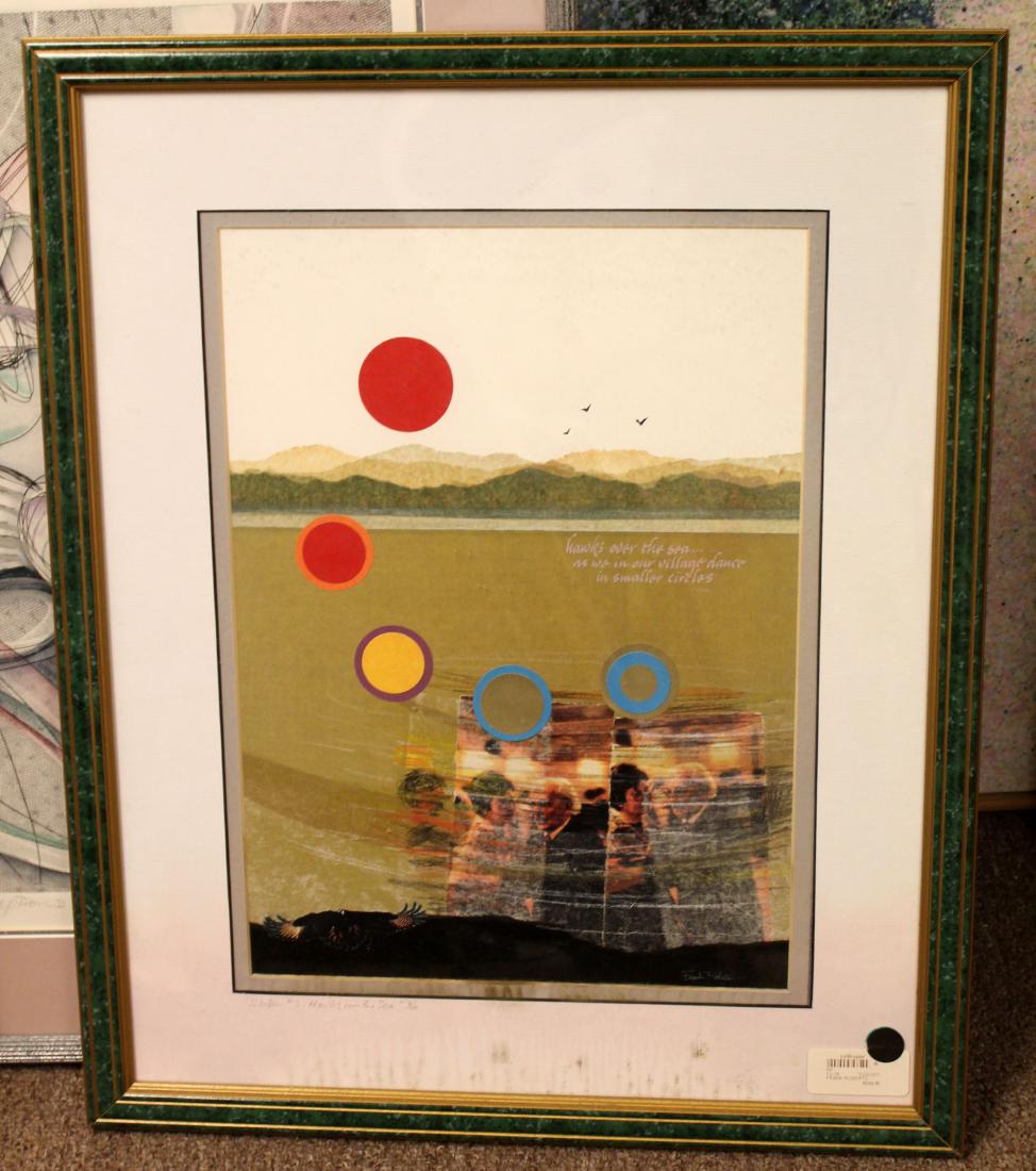 Framed Frank Roberts Hawks Over the Sea (1 of 4)