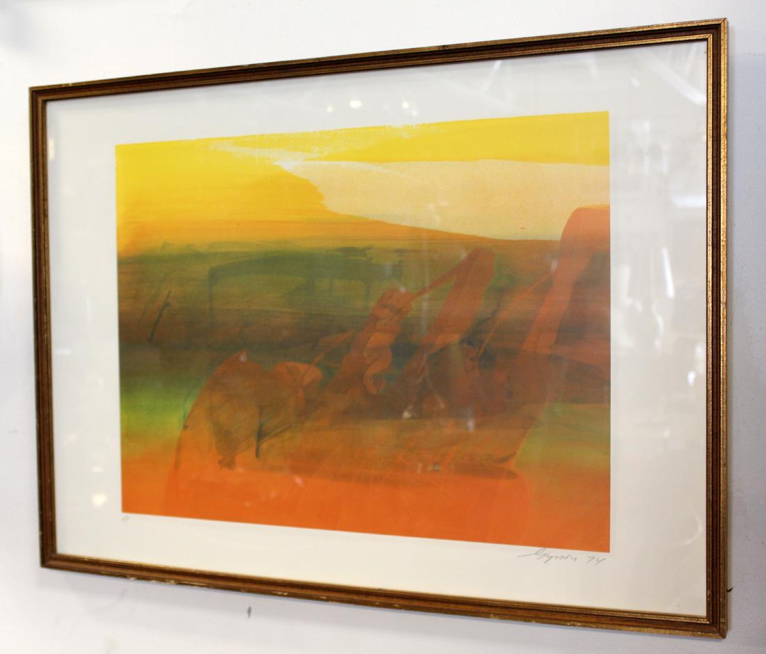 Framed Signed Dated Orange Abstract Painting 1974 1/1 (1 of 4)