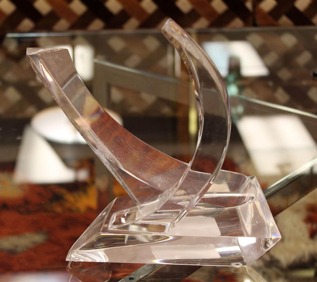 Small Abstract Lucite Table Sculpture Signed Van Teal (1 of 4)