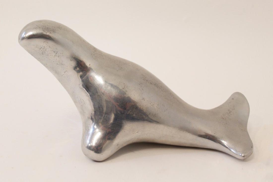 Metal Table Sculpture Title Ice Sitter by Inuit Artist (1 of 5)