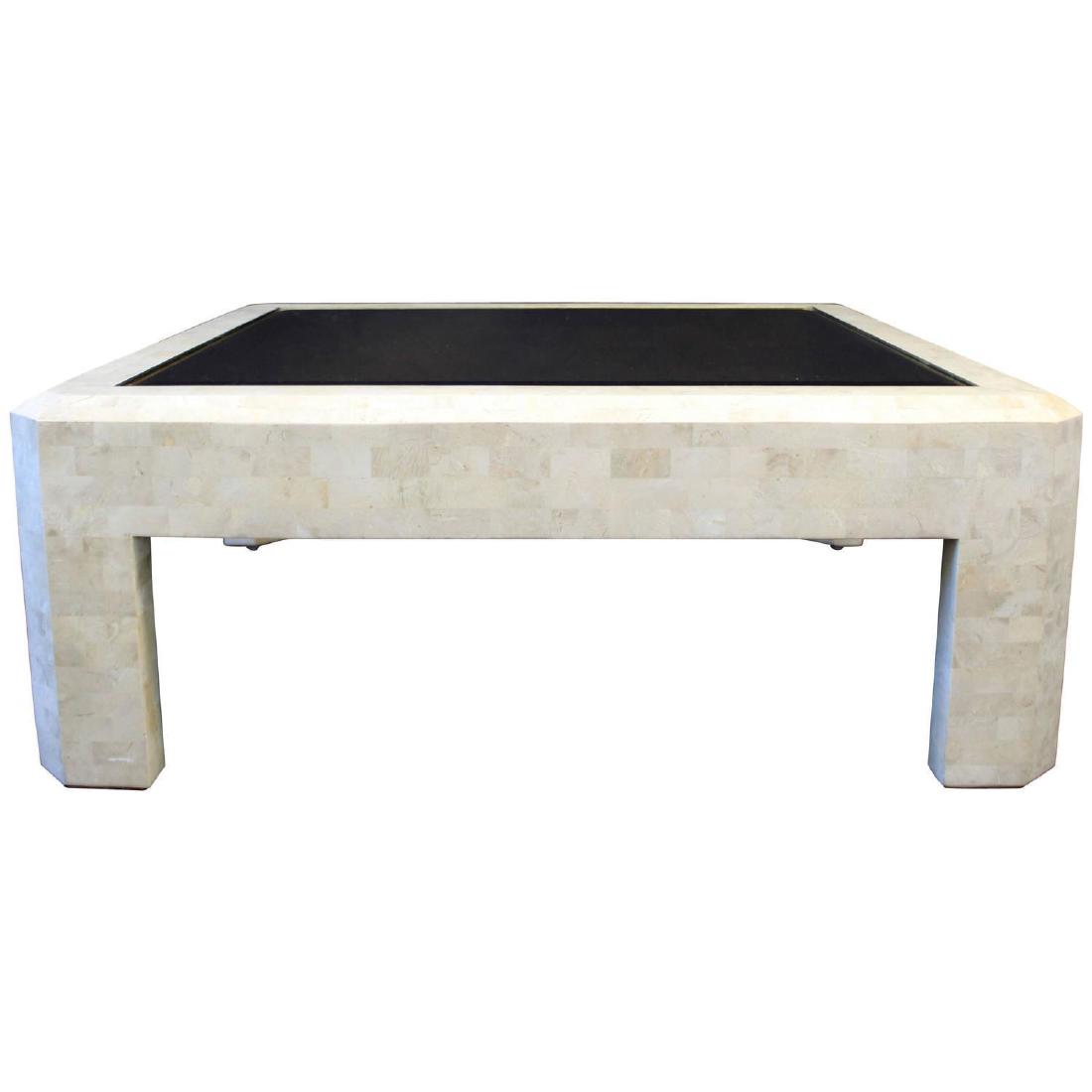 Maitland Smith Tessellated Stone & Brass Coffee Table (1 of 5)
