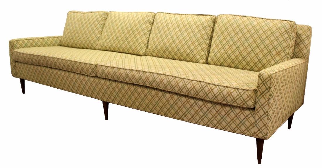 Danish Scandinavian Style Long Sofa on Wooden Legs (1 of 5)