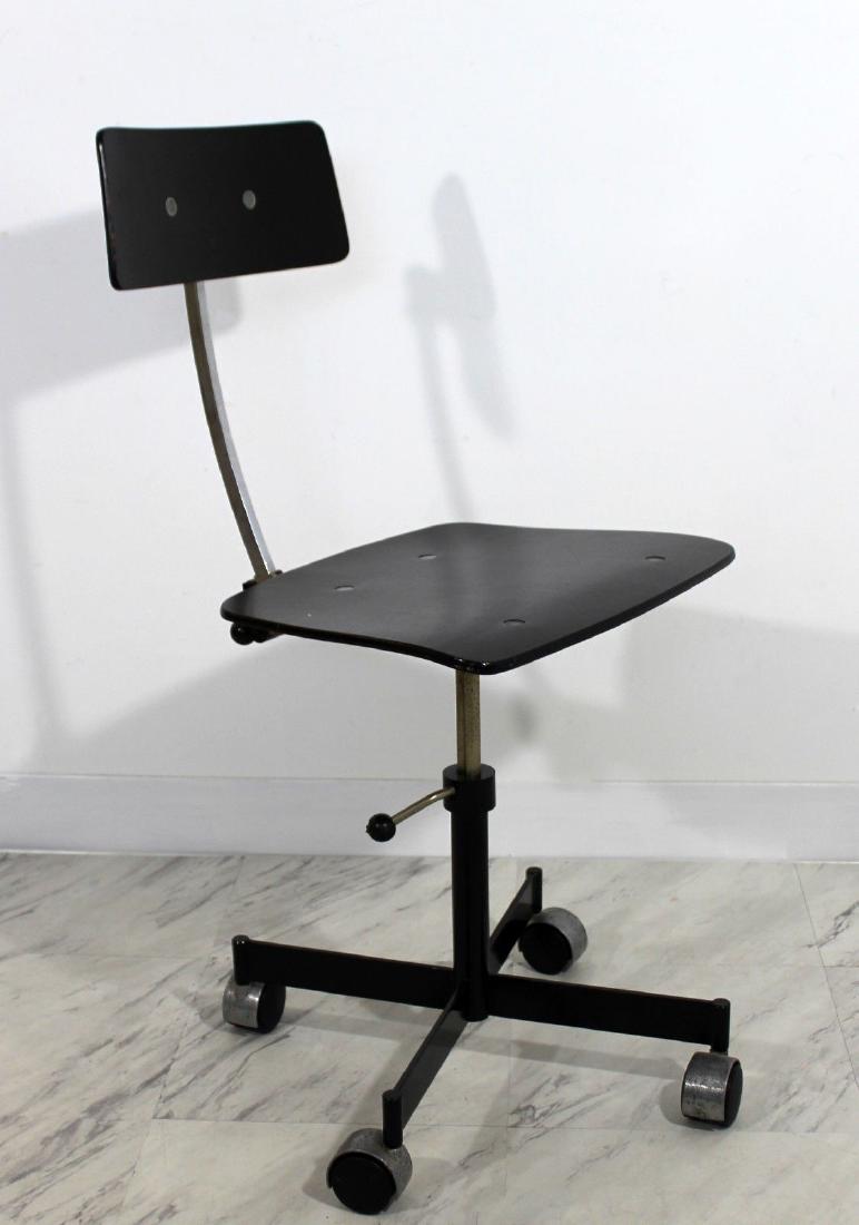 Small Kiva Black Painted Wood Swivel Rolling Office (1 of 3)