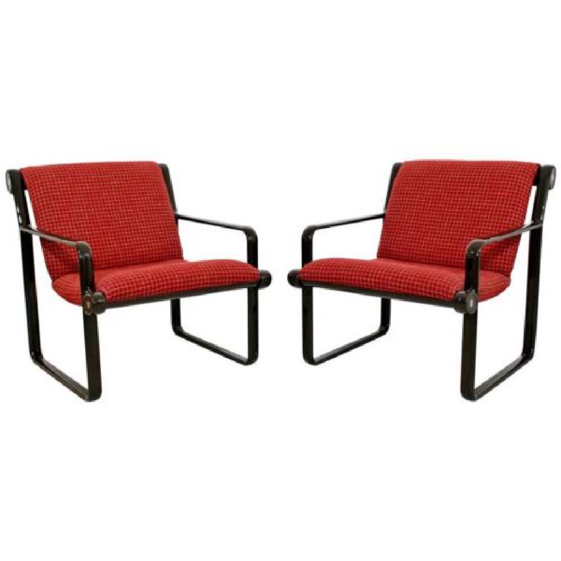 Pair Sling Lounge Armchairs Hannah & Morrison Knoll (1 of 7)