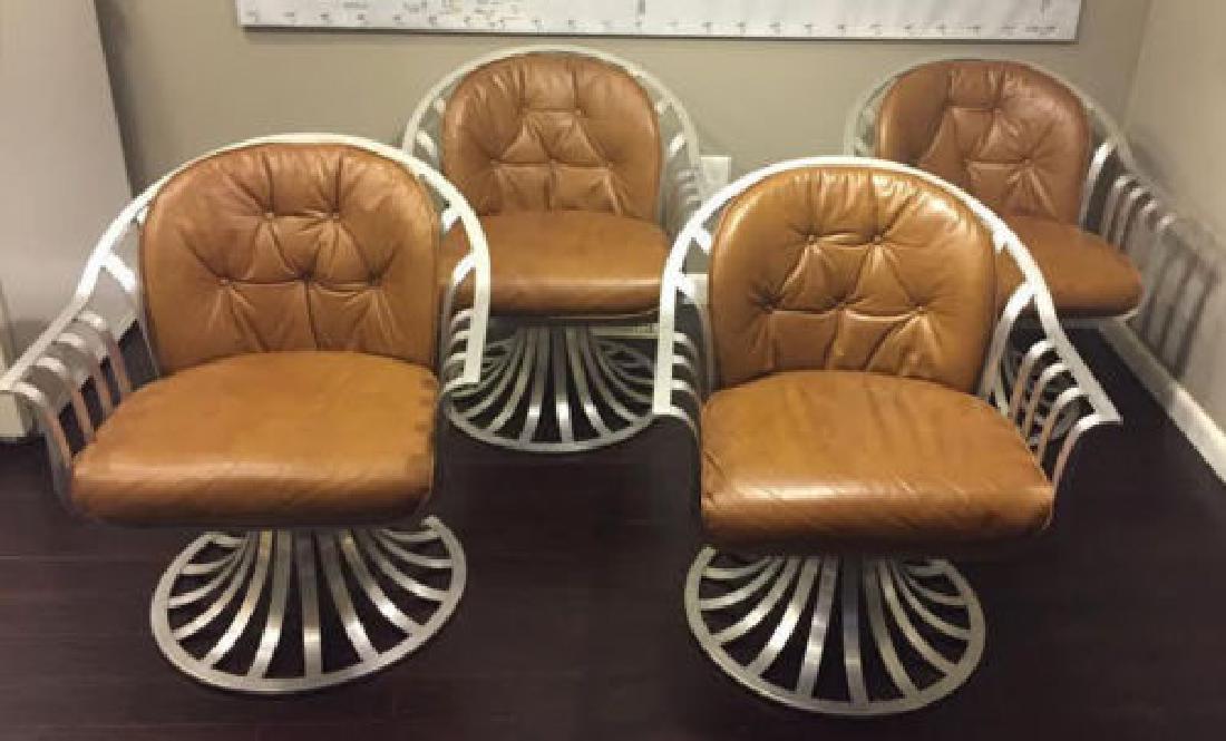 Russell Woodard Set 4 Spoke Aluminum Lounge Swivel (1 of 4)