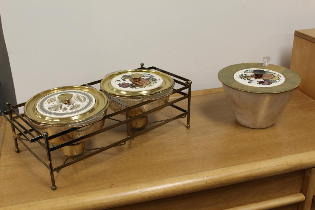 Georges Briard Ceramic & Brass Set of Serving Pieces (1 of 4)