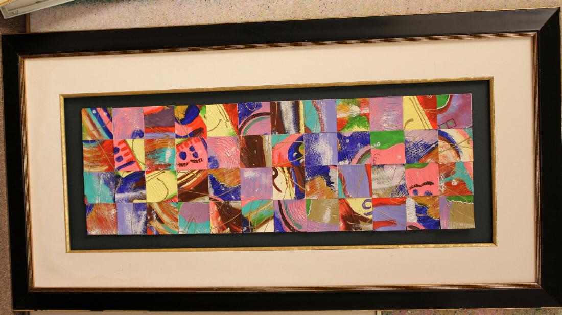 Framed Calman Shemi Style Abstract Art Painting (1 of 4)