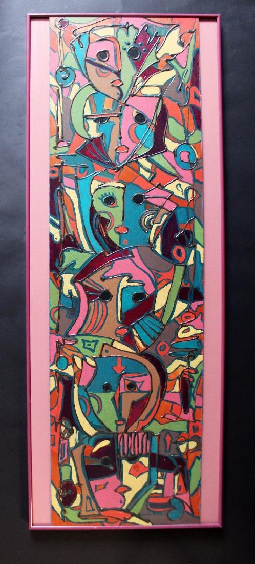 Abstract Acrylic by Audrey Dimarco Relief on Masonite (1 of 3)