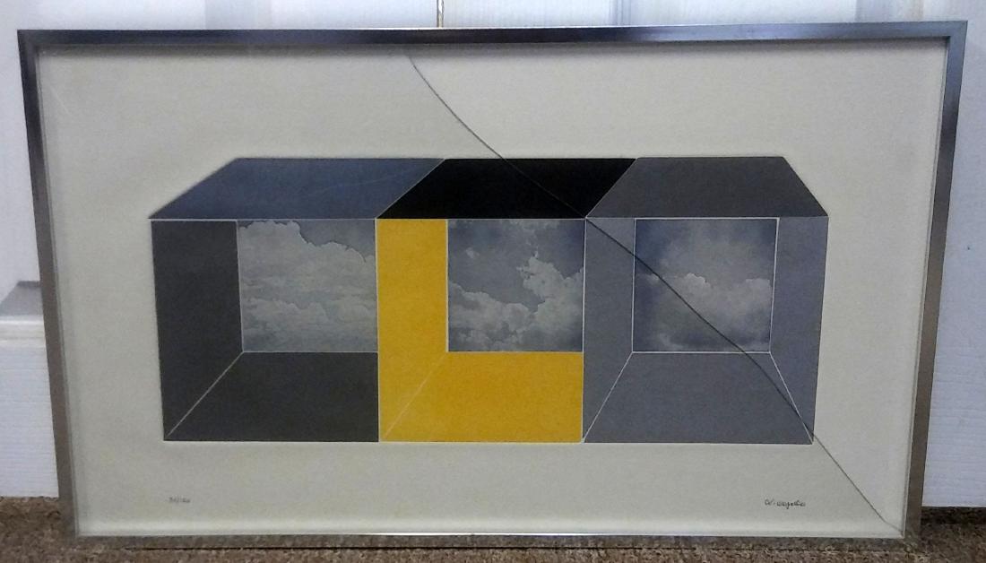 Framed Signed Copello Titled Cloud Cubes Surrealist (1 of 6)