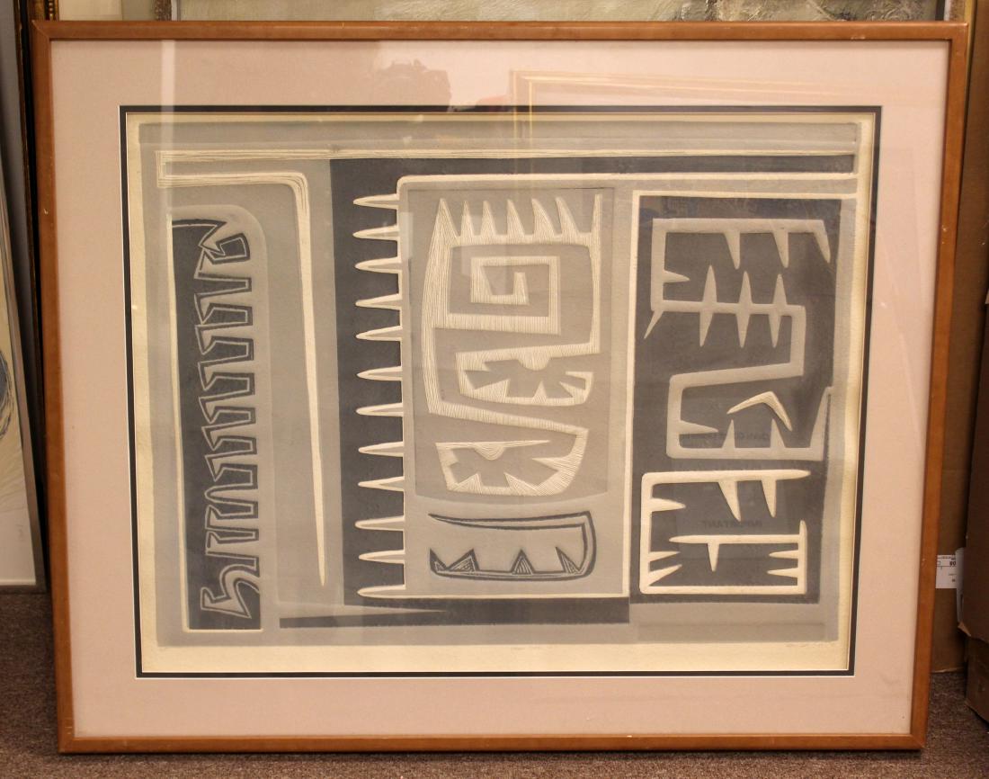 Wood Framed Blue Textured Abstract: For your consideration is a wood framed, rectangular, textured art piece. Excellent condition. The dimensions are 40.5" W x 34" H.