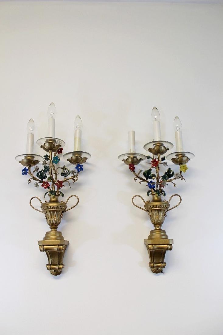 Vintage Hollywood Regency Italian Pair of Wall Sconces (1 of 4)