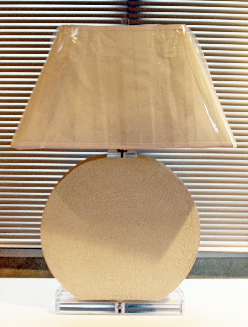 Lucite White Plaster Table Lamp Karl Springer Style (1 of 5)