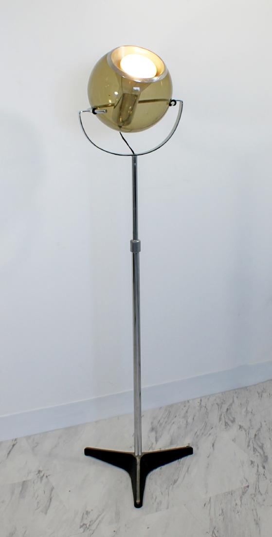 Chrome Smoked Glass Globe RAAK Floor Lamp 1960s (1 of 5)