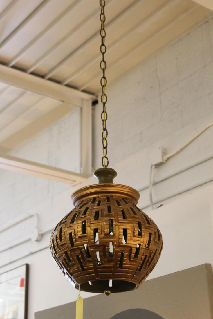 Gold Painted Ceramic Ceiling Light Fixture Pendant (1 of 5)