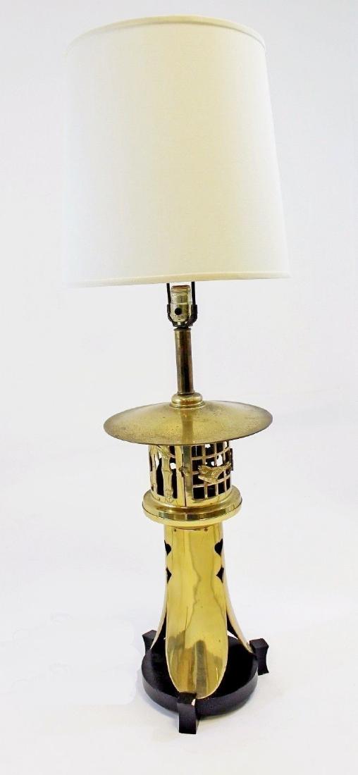 Hanson Asian Brass Table Lamp Parzinger Era (1 of 5)