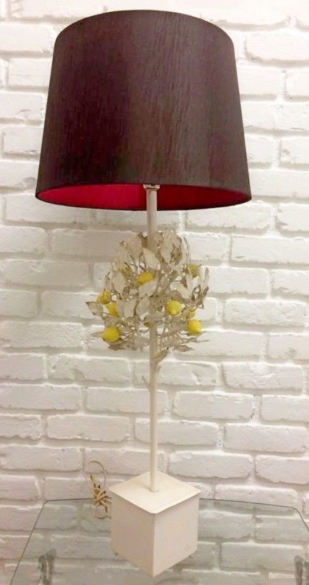 Lemontree Metal Tole Yellow Table Lamp 1960s (1 of 6)